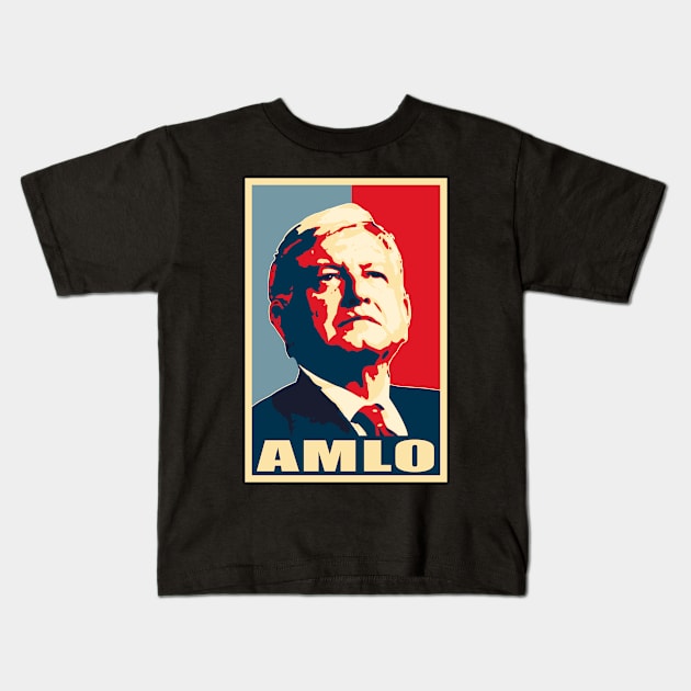 Amlo Propaganda Kids T-Shirt by Nerd_art